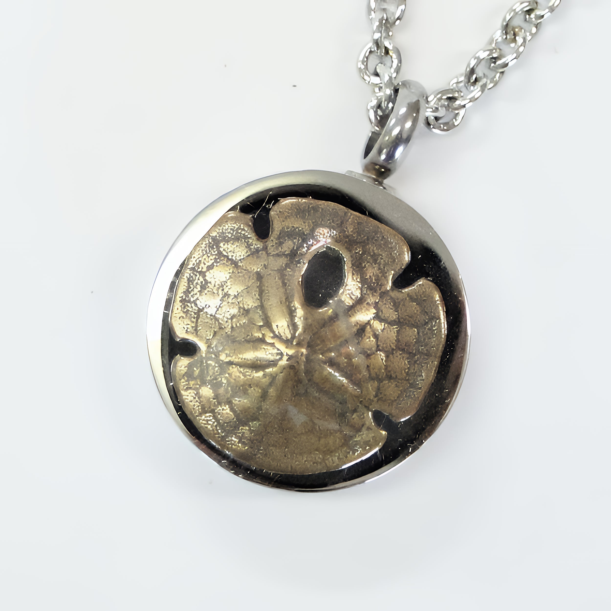 Sand Dollar Urn Necklace Cremation Urn - Moon Raven Designs
