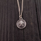 African Lion Charm Necklace - Solid 925 Sterling Silver - Courage Strength Gift for Her - Multiple Chain Options