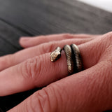 Colubrid Snake Wrap Ring - Moon Raven Designs
