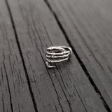 Skeleton Hand Ear Cuff - Solid Hand Cast Sterling Silver - Statement Ear Jewelry Gift for Him or Her