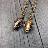 Hyena Skull Necklace in Solid Bronze