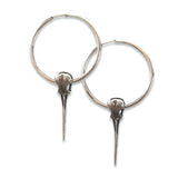 Hummingbird Skull Hoop Earrings - Moon Raven Designs
