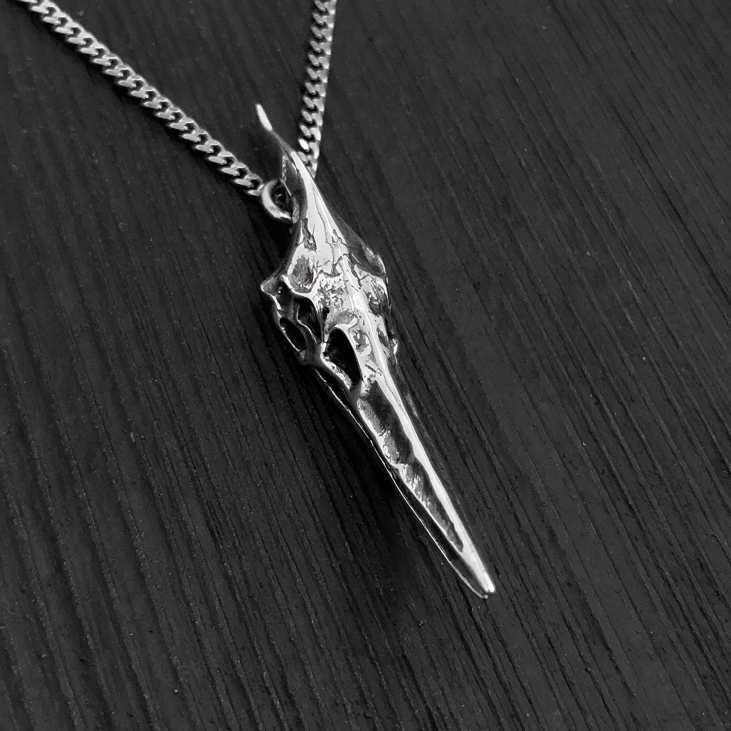 Pterodactyl Skull in Solid Sterling Silver Pterosaur - Rare and Unique Dinosaur Jewelry Pternodon