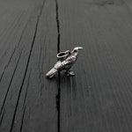 Sterling silver 3D standing raven pendant necklace for Women