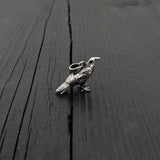 Sterling silver 3D standing raven pendant necklace for Women