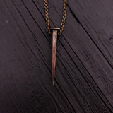 Nail Pendant Necklace Casket Nail Vampire Necklace Gothic Jewelry Builder Necklace Unique Jewelry Handcrafted Bronze