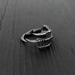 Raven Claw Talon Wrap Ring - Solid Hand Cast Silver Plated White Bronze - Crow Foot Statement Jewelry