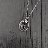 Silver necklace with delicate bird pendant, elegant for all | Moon Raven