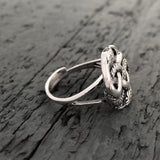 Auryn Snake Ring - .925 Sterling Silver - Polished Oxidized Finish - Adjustable Band - Ouroboros Neverending Story Jewelry Gift - Moon Raven Designs
