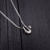 Baby Sloth Charm Pendant Necklace Solid Cast 925 Sterling Silver Three Dimensional Polished Oxidized Finish - Moon Raven Designs