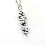 Silver necklace with delicate chain, bold link design