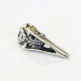 Raven Skull Charm - Solid Sterling Silver European Bead, Pandora Compatible