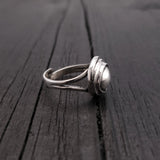 Eye of the Raven Protection Amulet Wrap Ring - Solid Hand Cast 925 Sterling Silver - Polished Oxidised Finish - Sizes 5 to 10 Available