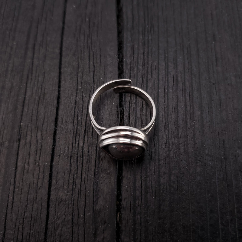 Eye of the Raven Protection Amulet Wrap Ring - Solid Hand Cast 925 Sterling Silver - Polished Oxidised Finish - Sizes 5 to 10 Available