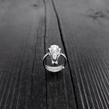 Horse Skull Ring - Solid Hand Cast Silver Plated Bronze - Oxidised Finish - Sizes 5 to 11 Available - Rare Unique Gift for Him or Her