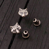 Wolf Stud Earrings Sterling Silver Grey Wolf Pack Post Earrings