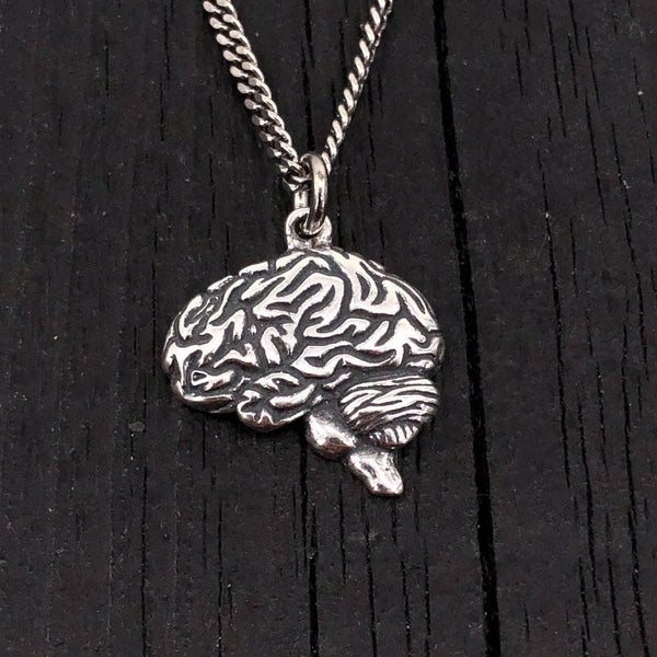 Brain Necklace Sterling Silver Anatomical Brain Neuro Jewelry Neurologist Gift Cerebral Cranium Medical Doctor Nurse Present Pendant