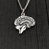 Brain Necklace Sterling Silver Anatomical Brain Neuro Jewelry Neurologist Gift Cerebral Cranium Medical Doctor Nurse Present Pendant