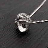 Sugar Skull Necklace – Floral Skull Pendant With Hand Burnished Finish