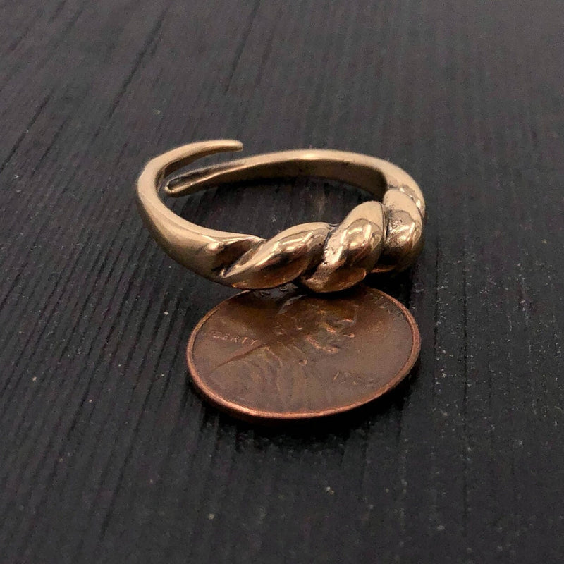 Ancient Viking Twist Ring - Hand Cast Solid Bronze Bornholm Ring - Norse Saxon Iron Age Jewelry - Viking Gift for Him or Her