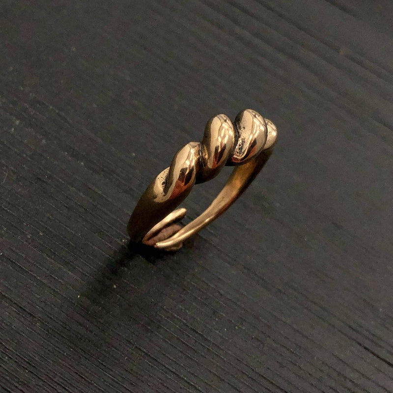 Ancient Viking Twist Ring - Hand Cast Solid Bronze Bornholm Ring - Norse Saxon Iron Age Jewelry - Viking Gift for Him or Her