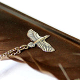 Raven Pendant Necklace – Sterling Silver Soaring Bird Jewelry by Moon Raven Designs