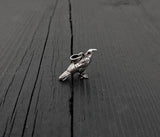 Sterling silver 3D standing raven pendant necklace for Women