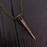 Nail Pendant Necklace Casket Nail Vampire Necklace Gothic Jewelry Builder Necklace Unique Jewelry Handcrafted Bronze