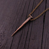 Nail Pendant Necklace Casket Nail Vampire Necklace Gothic Jewelry Builder Necklace Unique Jewelry Handcrafted Bronze