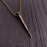 Nail Pendant Necklace Casket Nail Vampire Necklace Gothic Jewelry Builder Necklace Unique Jewelry Handcrafted Bronze