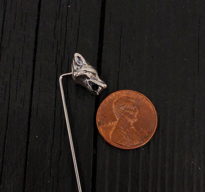 Wolf Ascot Stickpin in Sterling Silver