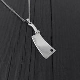 Skull Cleaver Pendant Necklace Gothic Jewelry, Sterling Silver Charm Solid 925 Silver, Unisex