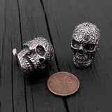 Sugar Skull Cufflinks – Oxidized Bronze Floral Skull Accessories by Moon Raven Designs