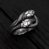 Twin Snake Ring – Handcrafted Sterling Silver Band With Realistic Serpent Design