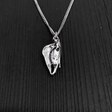 Horse Skull Pendant Sterling Silver Charm - Unique 3D Equestrian Jewelry Gift
