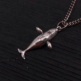 Humpback Whale Necklace – Sterling Silver Marine Life Pendant, Hand Cast Charm