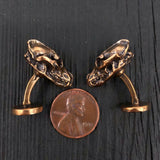 Human Skull Cuff Links – Solid Bronze Skull Bone Accessories