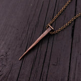 Vampire Nail Necklace - Handcrafted Gothic Bronze Pendant Necklace by Moon Raven Designs