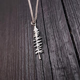 Silver Spruce Necklace – Hand Cast Sterling Silver Tree Charm Pendant