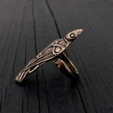 Viking Talon Ring – Adjustable Bypass Norse Raven Jewelry with Double Talisman Design