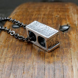 Cinder Block Necklace – Miniature Pendant With Industrial Style Chain