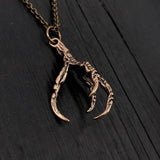 Raven Claw Necklace - Handcrafted Oxidized Claw Charm by Moon Raven Designs