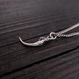 Rattlesnake Fang Necklace - Sterling Silver Viper Fang Pendant by Moon Raven Designs
