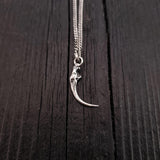 Rattlesnake Fang Necklace - Sterling Silver Viper Fang Pendant by Moon Raven Designs