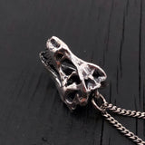 T-Rex Skull Necklace – Sterling Silver Dinosaur Pendant by Moon Raven Designs