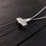 Sterling Silver Mjolnir Urn Necklace, Thor's Hammer Memorial Pendant