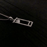 Gothic Necklace, Sterling Silver Guillotine Pendant for Dark Academia, Witchy Historical Macabre Jewelry