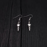 Raven Skull Earrings | Handcrafted Silver Jewelry With Detailed Raven Design