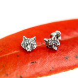 Wolf Stud Earrings Sterling Silver Grey Wolf Pack Post Earrings