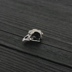 Owl Skull Charm Pendant Necklace - Solid Hand Cast 925 Sterling Silver - Polished Oxidized Finish - Multiple Chain Options - Unisex Owl Gift